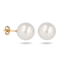Boucles d'oreille plaqué or avec perle d'imitation de Majorque grise 5MM
