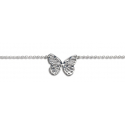 Bracelet argent rhodié papillon 18cm 2.50grs
