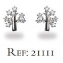 Boucles d'oreilles argent rhodié arbre de vie avec cz 1.70grs