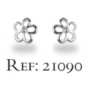 Boucles d'oreilles argent rhodié fleur ajourée 0.80grs