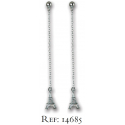 Boucles d'oreilles argent rhodié longue tour Eiffel 1.70grs