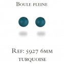 Boucles d'oreilles argent rhodié turquoise 6MM 0.40grs
