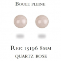 Boucles d'oreilles argent rhodié quartz rose 8MM 0.40grs