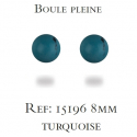 Boucles d'oreilles argent rhodié turquoise 8MM 0.40grs