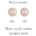 Boucles d'oreilles argent rhodié quartz rose 10MM 0.40grs