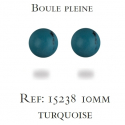 Boucles d'oreilles argent rhodié turquoise 10MM 0.40grs