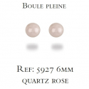 Boucles d'oreilles argent rhodié quartz rose 6MM 0.40grs