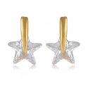 Boucles d'oreilles plaqué or étoile avec cubic zirconia