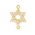 Apprêt plaqué or étoile de David avec cubic zirconia