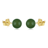 Boucles d'oreille plaqué or poussoir avec perle d'imitation turquoise 6MM