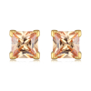 Boucles d'oreille plaqué or carré cubic zirconia imitation amethyste