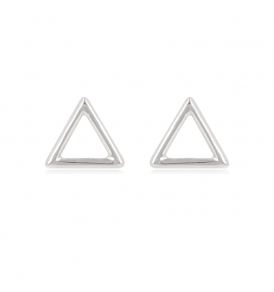 Boucles d'oreille argent rhodié forme triangulaire 5mm