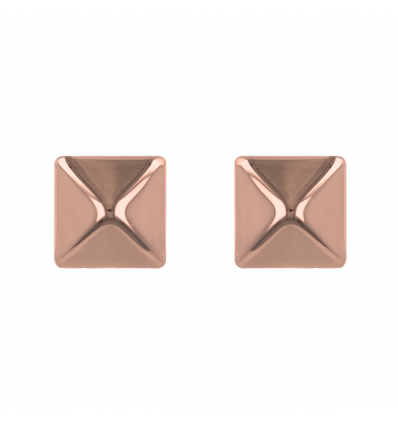 Boucles d'oreille plaqué or rose forme carrée