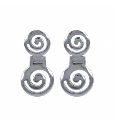 Boucles d'oreille argent rhodié forme spirale
