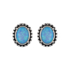 Boucles d'oreille argent rhodié opale bleue d'imitation forme ovale