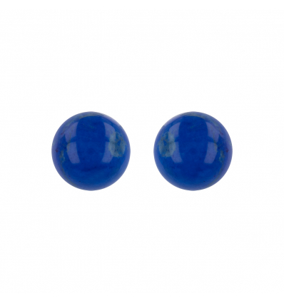 Boucles d'oreille argent rhodié perle d'imitation bleue