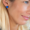 Boucles d'oreille argent rhodié perle d'imitation bleue