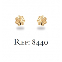 gold plated earring flower with diamond cut